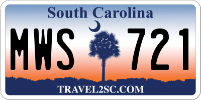 SC license plate MWS721