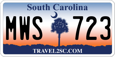 SC license plate MWS723