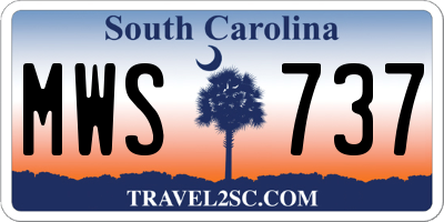 SC license plate MWS737
