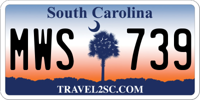 SC license plate MWS739