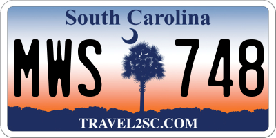 SC license plate MWS748