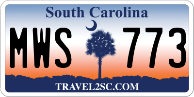 SC license plate MWS773