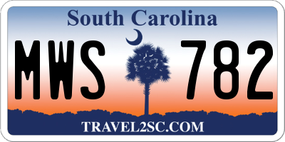 SC license plate MWS782