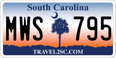 SC license plate MWS795
