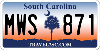 SC license plate MWS871