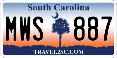 SC license plate MWS887