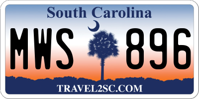 SC license plate MWS896