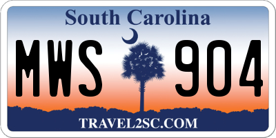 SC license plate MWS904