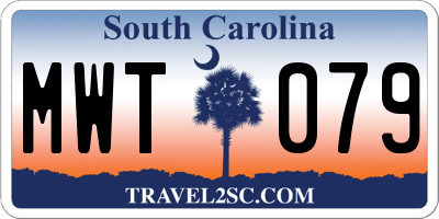 SC license plate MWT079