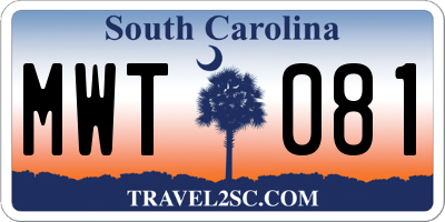 SC license plate MWT081