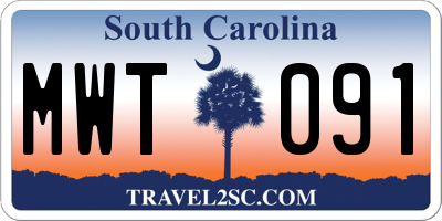 SC license plate MWT091