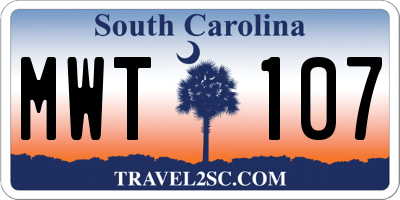 SC license plate MWT107