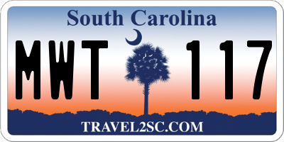 SC license plate MWT117
