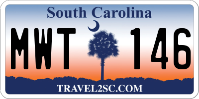 SC license plate MWT146