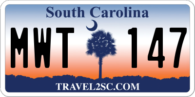 SC license plate MWT147