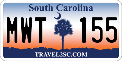 SC license plate MWT155