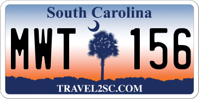 SC license plate MWT156