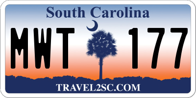SC license plate MWT177