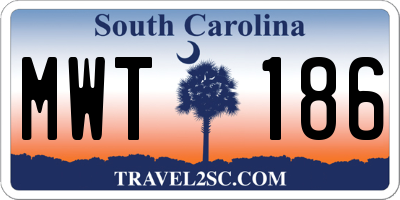 SC license plate MWT186