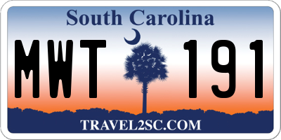 SC license plate MWT191