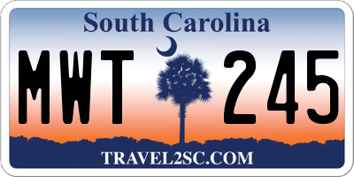 SC license plate MWT245