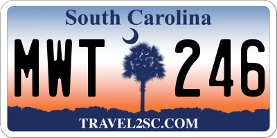 SC license plate MWT246