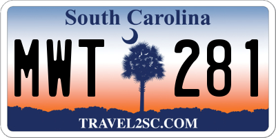SC license plate MWT281