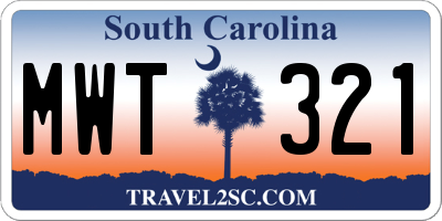 SC license plate MWT321