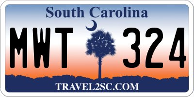 SC license plate MWT324