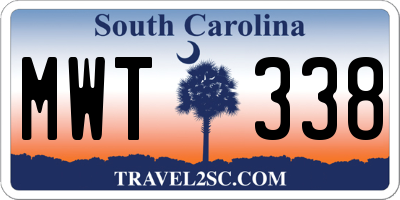 SC license plate MWT338