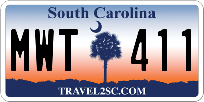 SC license plate MWT411