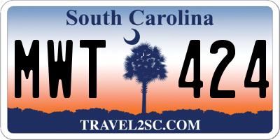 SC license plate MWT424