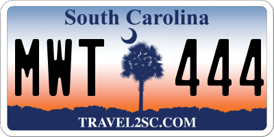SC license plate MWT444
