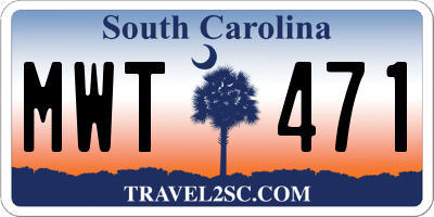 SC license plate MWT471