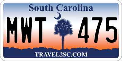 SC license plate MWT475