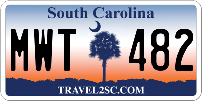 SC license plate MWT482