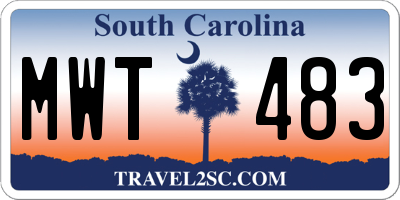 SC license plate MWT483