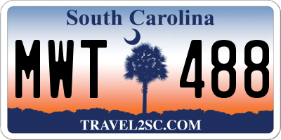SC license plate MWT488