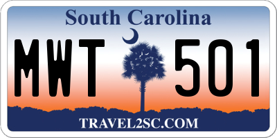 SC license plate MWT501