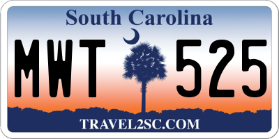 SC license plate MWT525