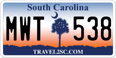 SC license plate MWT538