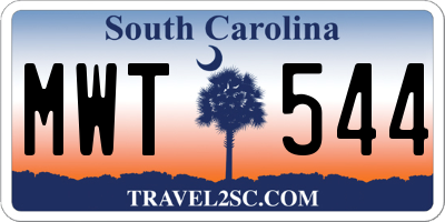 SC license plate MWT544