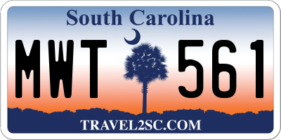 SC license plate MWT561