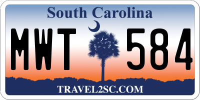 SC license plate MWT584