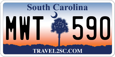 SC license plate MWT590