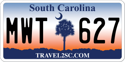 SC license plate MWT627