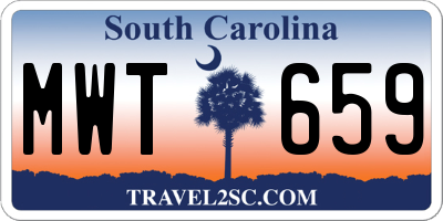 SC license plate MWT659