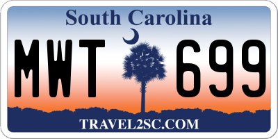 SC license plate MWT699