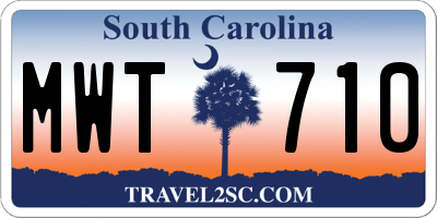 SC license plate MWT710