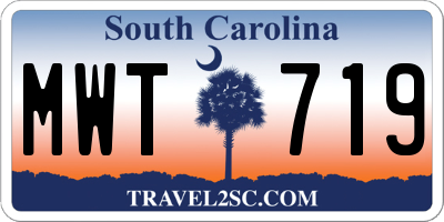 SC license plate MWT719